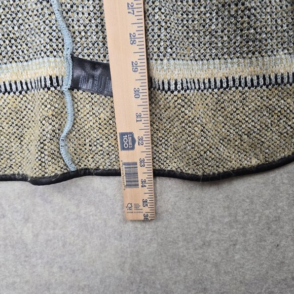 H&M Geometric Tribal Print Wrap Cardigan Blue/Beige Black Contrast Trim Made In - Picture 7 of 8